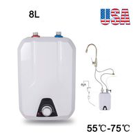 zinnor Electric Hot Water Heater, 110V 1500W 8L Electrical Hot Water Heater - Adjustable Temperature from 55℃-75℃ - Best for Kitchen, Rest Room, Household - USA Shipping