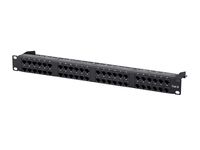 Monoprice Cat6 Utp Patch Panel - 48 port, Networking, 1U, Horizontal 180, with Wire Support Bar