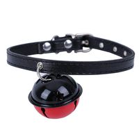 Adjustable Pets Collar with Small Bell, [1 Pack] Dog Cat Puppy Collar Pets Necklace Decoration Ornaments Accessories (Black)