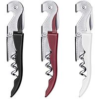 HYZ 3Pack Wine Key for Bartenders Server, Waiter Corkscrew with Foil Cutter Black White Burgundy, Heavy Duty Professional Wine Opener Double Hinged