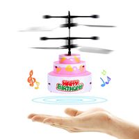 Oldeagle Hand Flying Cake RC Drone Quadcopter, Cute Rechargeable Light Up Infrared Induction Drone Aircraft Flying Toy Drone Helicopter