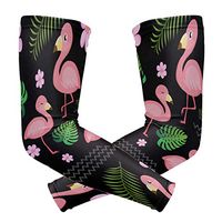 LEVEIS Tropical Flamingos Arm Sleeves UV Protection for Men Women Sunblock Protective Gloves Running Golf Cycling Driving Long Arm Cover 1 Pair