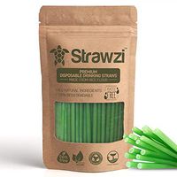 STRAWZI Eco Friendly Edible Biodegradable Drinking Straws│Compostable All Natural Plant Based│Bamboo Metal Stainless Steel Silicone Paper Plastic Free Straw│Disposable Portable Travel Smoothie│200pack