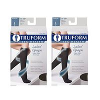 Truform Women's Compression 15-20 mmHg Knee High Open Toe Stockings Beige, Large, 2 Count