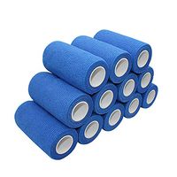 COMOmed Self Adherent Cohesive Bandage Latex FDA Approved 4"x5 Yards First Aid Bandages Stretch Sport Wrap Athletic Tape for Wrist Ankle Sprain and Swelling,Blue(12 Rolls)