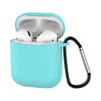 NXDA Headset Charging Box Protective Cover With Anti-lost Buckle Apple Airpods 2 Second Generation Wireless Charging Case (Blue)