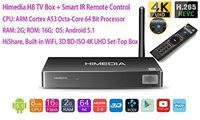 Luckymall Newest HIMEDIA H8 Octa Core Chips 64Bit Android TV Box, 2GB RAM 16GB ROM HiShare Built-in WiFi Home TV Network Player, 3D BD-ISO 4K UHD Set-Top Box with Aluminum Shell+ Gift Phone Stylus Pen