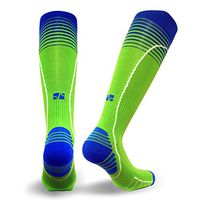 Vitalsox Italian Premium Patented Graduated Compression Silver Drystat Running Socks(1Pair-Compression), Green, Large