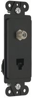 Legrand-Pass & Seymour 26TELTVBKCC10 Telephone Two Outlet Four Wire, Black
