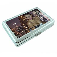 New York City Pin Up Girls NYC USA S9 Silver Cigarette Case Metal Wallet Id Holder 4" X 2.75" RFID Protection