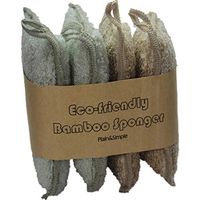 100% Natural Plant Base Eco Friendly Bamboo Sponges by Plain & Simple - Baby Dishware Safe, Non-Scratch, Biodegradable & Superior Cleaning - Healthy Life Style