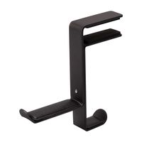 PC Gaming Headset Headphone Hook Holder Hanger Mount, Metal Under Desk Dual Headphone Hanger, Headphones Stand with Adjustable Clamp, Universal Fit(Black)