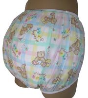 Baby Pants Honey Bear Print Adult Pullon Plastic Pants - Medium