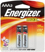 Energizer E92BP-2 AAA Alkaline Batteries 2 Batteries per Package by Energizer