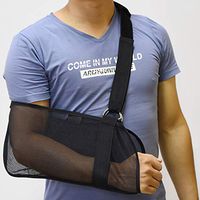 Breathable Mesh Arm Sling, Arm Sling Shoulder Immobilizer Rotator Cuff Wrist Elbow Forearm Support Brace, Arm Sling Elbow Support, for Broken&Fractured Arm, Left and Right Arm (Black)