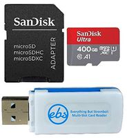 SanDisk 400GB SDXC Micro Ultra Memory Card Bundle Works with Samsung Galaxy A10, A20, A70 Cell Phone Class 10 (SDSQUAR-400G-GN6MA) Plus (1) Everything But Stromboli (TM) MicroSD and SD Card Reader