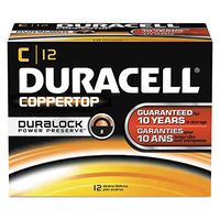 Duracell MN140012 CopperTop Alkaline Batteries, C, 12/BX
