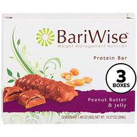 BariWise Protein Bar/Diet Bars - Peanut Butter & Jelly (7ct) 3 Box Value-Pack (Save 10%) High Protein, Low Fat, Gluten Free, Aspartame Free