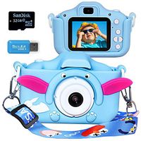 Langwolf Kids Digital Camera for Girls and Boys, Kids Children Selfie Photo Video Camera Camcorder with 32 or 16GB SD Card, Gifts for Girls and Boys Age 3 4 5 6 7 8 9 10 11 12 13 Years Old