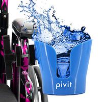 Pivit Universal Cup Holder | Attachable Cupholder for Stroller, Wheelchair, Desk, Water Bottle, Coffee Mug, Drink Glass, Can | Adjustable Mountable Clip for Bike, Rollator | Large Portable with Clamp