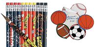 Sports Pencils and Notepad Set (48 Pieces)