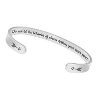 Inspirational Bracelets for Women, for Women Uplifting Cuff Bangle Friendship Mantra Jewelry Come Gift Box (Do not let The Behavior of Others Destroy Your Inner Peace.) ...
