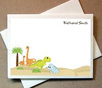 Personalized Gifts - Dinosaur Note Cards (40 Non-foldover Cards and Envelopes)