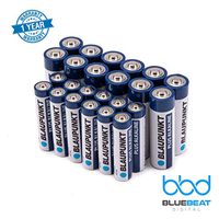 [Pack of 24] Blaupunkt Combo AA and AAA Performance Alkaline 1.5 Volt Batteries | Long Lasting All-Purpose High Capacity Battery for Household and Business Use