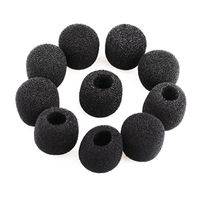 Healifty 15pcs Small Foam Mic Cover Sponge Skin Mic Microphone Soft Windscreen (Black)