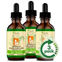 Turmeric Curcumin Drops with Black Pepper – All-Natural Inflammation Support - Boost Your Health – Fights Joint Pain - Liquid Turmeric for Better Absorption - 48 Servings (3 Bottles)