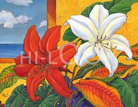 Hi-Look Microfiber Cleaning Cloth, Flower design - Red and White Lilies