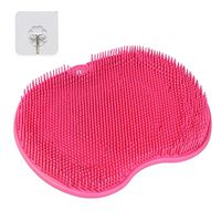 Extra Large Shower Foot Cleaner Scrubber Massager with Non-Slip Suction Cups and Softer Bristles Design, to Increase Circulation, Exfoliation (11.8 x 9.5 Inches) (Pink)