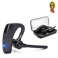 [ Latest Version] WISTMAR SoundBuds Slim Bluetooth Wireless Headset Ear Hooks Business HD Stereo Earphones Headphones Noise Cancelling in-Ear Earbuds with Mic for iPhone and Android