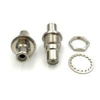 10Pcs Copper RCA Terminal Female to Female F/F Jack Panel Mount Chassis Socket Connector for Amplifier Speaker