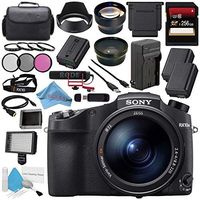 Sony Cyber-Shot DSC-RX10 IV DSCRX10M4/B Digital Camera + 256GB SDXC Card + NP-FW50 Lithium Ion Battery + External Rapid Charger + 72mm 3 Piece Filter Kit + 72mm Macro Close Up Kit Bundle