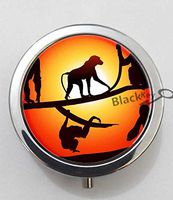 BlackKey Animal Monkey 3-Compartment Decorative Pocket Gift Box Case Organizer for Pill, Color 1 -1785