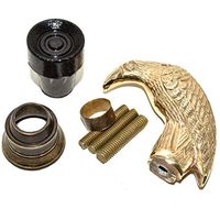 Eve.Store Carved Falcon Eagle Head Brass Pipe Wooden Walking Stick Cane Handle