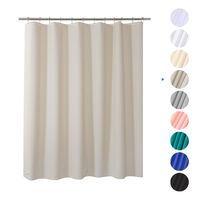 AmazerBath Plastic Shower Curtain, 72" W x 65" H EVA 8G Shower Curtain with Heavy Duty Clear Stones and Grommet Holes, Waterproof Thick Bathroom Plastic Shower Curtains Without Chemical Odor-Khaki
