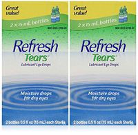 Refresh Tears Lubricant Eye Drops, 0.5 Fl Oz (4 Count) 2X Twin Pack