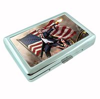 Clinton R1 Hip Silver Cigarette Case Id Holder Metal Wallet 4" X 2.75" RFID Protection