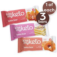 Kiss My Keto Bars Low Carb Bars (3g Net Carbs) - White Chocolate Variety, 3 Pack - Keto Protein Bars Low Carb Low Sugar | Keto Snack Bars with MCT Oils, Fiber, No Added Sugar