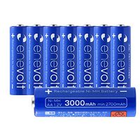 enevolt AA Rechargeable Batteries High-Capacity 3000mAh Ni-MH 1,000 Recharge Cycles and Low Self-Discharge, Pre-Charged - 8 Pack