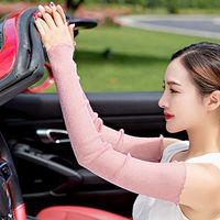 Yjdr Women Lightweight Sunblock Gloves Summer UV Protection Driving Gloves Women's Driving Sun Glove UV Skin Protection for Outdoor Sports Activities (Color : Pink)