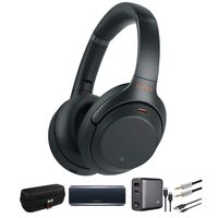 Sony WH1000XM3 Wireless Noise-Canceling Headphones (Black) SRS-XB21 Portable Wireless Bluetooth Speaker, Black and Travel Bundle