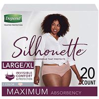 Depend Silhouette Incontinence Underwear for Women, Maximum Absorbency, L/XL, Beige