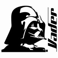Darth Vader Profile - Vinyl - 6" tall (color: BLACK) decal laptop tablet skateboard car windows stickers
