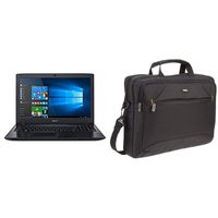 Acer Aspire E 15, 15.6" Full HD, 8th Gen Intel Core i3-8130U, 6GB RAM Memory, 1TB HDD, 8X DVD, E5-576-392H & AmazonBasics 15.6-Inch Laptop Computer and Tablet Shoulder Bag Carrying Case