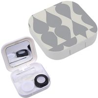 Portable Contact Lens Case Box Travel Kit Mirror + Bottle + Tweezers Container Holder [ Monochrome ]