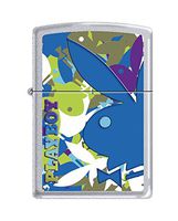 Zippo Playboy Bunnies Pocket Lighter, Satin Chrome