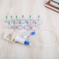 12 Pcs Transparent Chinese Cupping Massage Therapy Set Different Size,Chinese Cupping Therapy for Pain Relief, Anti-Aging, Weight Loss (12)